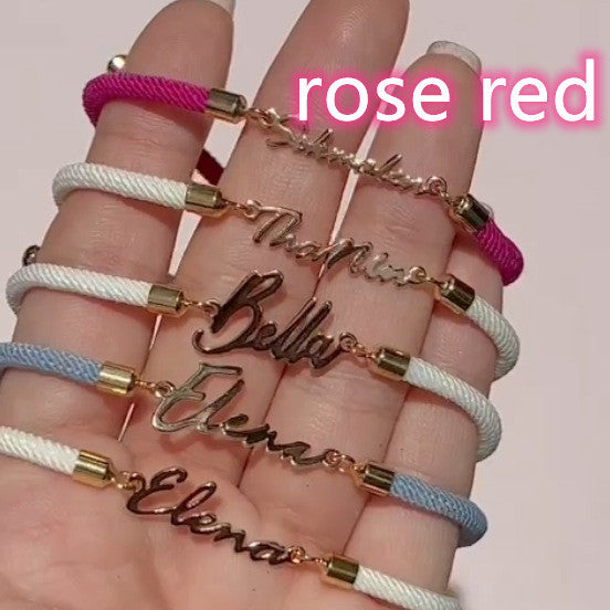 Personalized Colorful Rope Chain Custom Name Bracelet Personalized Adjustable Name Jewelry For Girls - Personalized