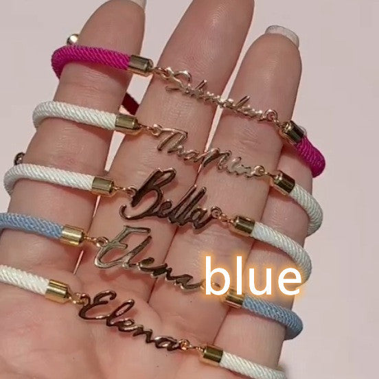 Personalized Colorful Rope Chain Custom Name Bracelet Personalized Adjustable Name Jewelry For Girls - Personalized