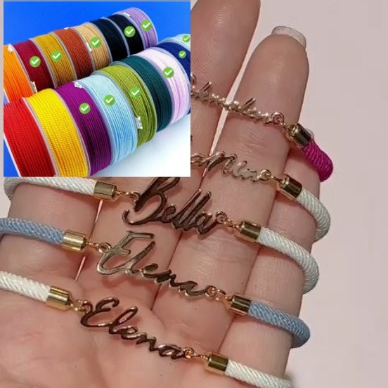 Personalized Colorful Rope Chain Custom Name Bracelet Personalized Adjustable Name Jewelry For Girls - Personalized