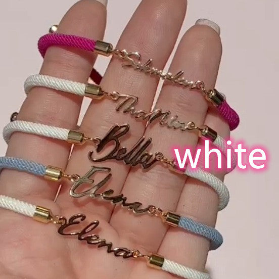 Personalized Colorful Rope Chain Custom Name Bracelet Personalized Adjustable Name Jewelry For Girls - Personalized