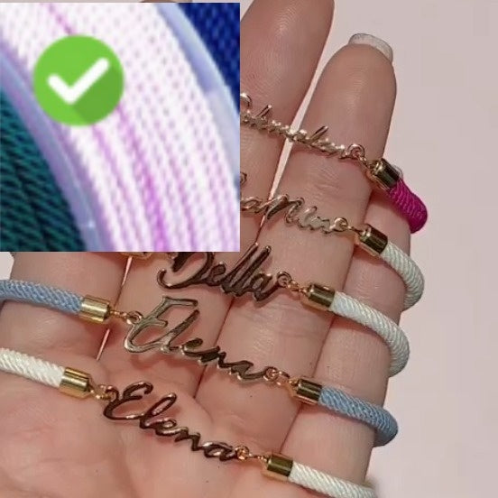 Personalized Colorful Rope Chain Custom Name Bracelet Personalized Adjustable Name Jewelry For Girls - Personalized