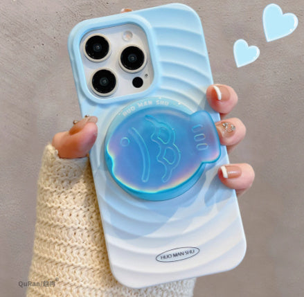 Personalized Gradient Ripple Circle Phone Case with Wind Design - gradient ripple circle wind personalized