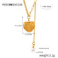 Personalized High-grade Ornament Carved Texture Design Love Pendant Tassel Shell Pearls Titanium Steel Necklace