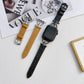 Personalized Leather Watch Strap for iWatch Steel Customizable - D-shaped Style steel leather personalized watch strap