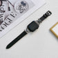 Personalized Leather Watch Strap for iWatch Steel Customizable - D-shaped Style steel leather personalized watch strap
