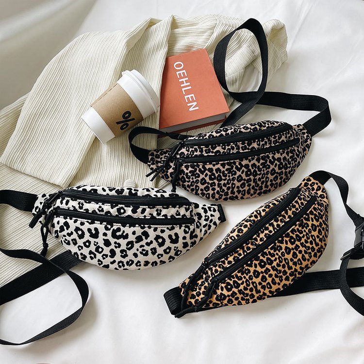 Personalized Leopard Print Fashion Bag with Buckle Pockets - Teleplus personalized leopard print fashion