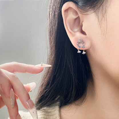 Personalized Punk Frog Stud Earrings Removable Three-dimensional Animal - Punk Frog Earrings That Leap Into Your Heart