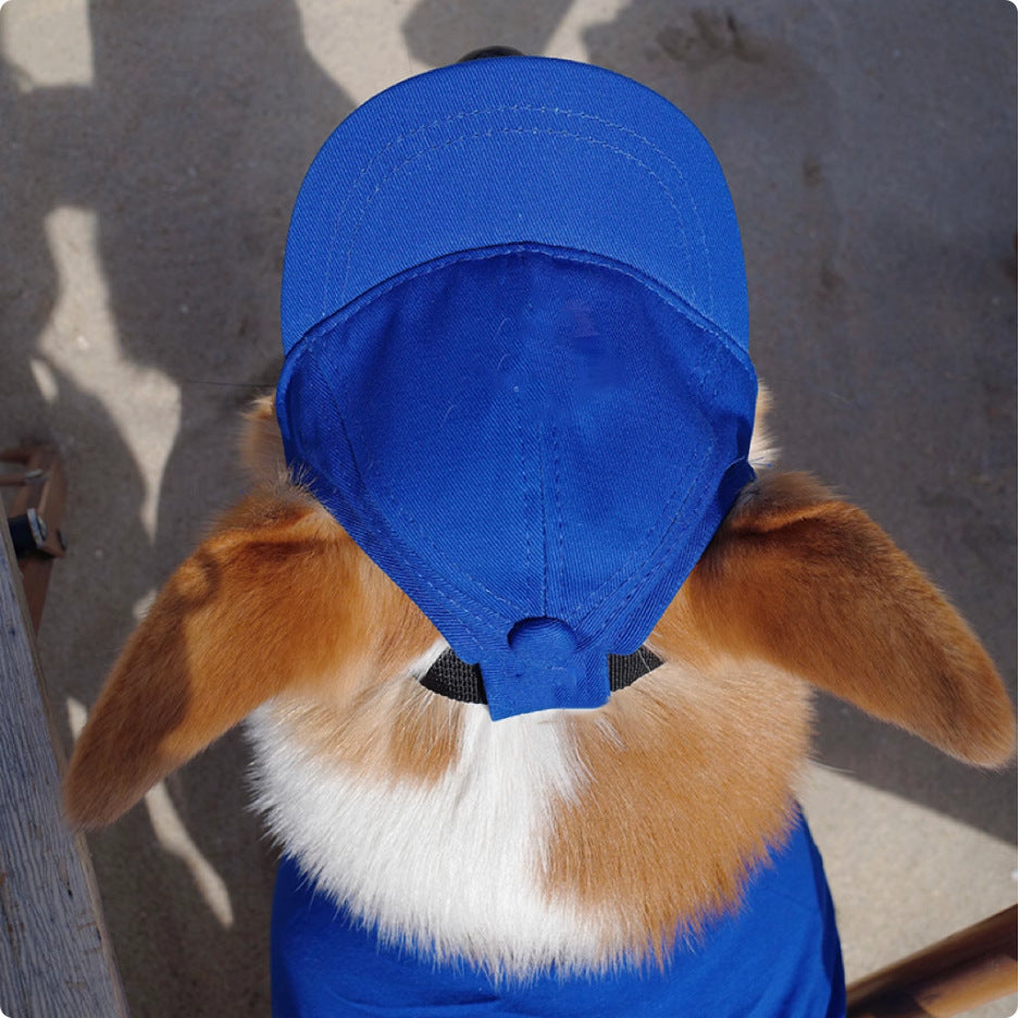 Pet Baseball Cap Adjustable Sun Hat for Dogs and Cats Multiple Colors - Teleplus pet baseball cap blue