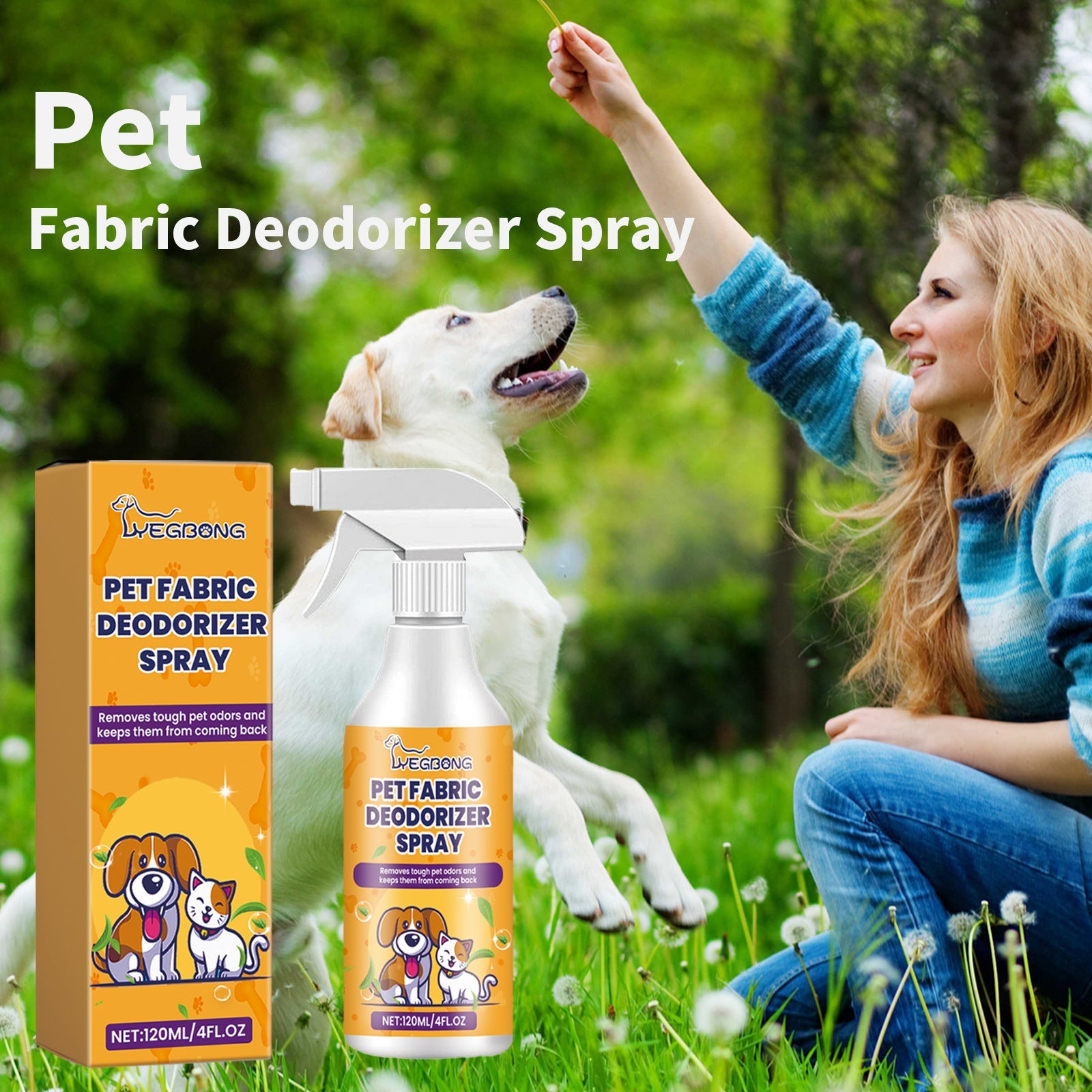 Pet Deodorant Spray Fresh Air Odor Eliminator for Dogs and Cats 120ml - deodorant spray pet