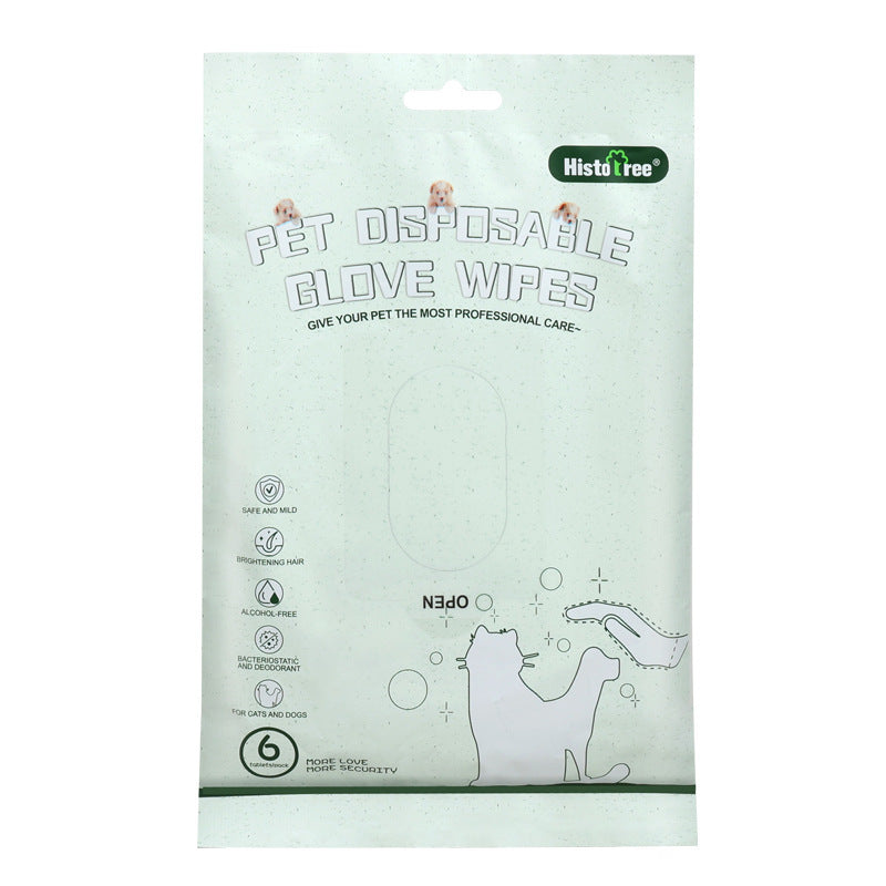 Pet Disposable Gloves and Hypoallergenic Wet Wipes for Cats 6 Pack - pet disposable