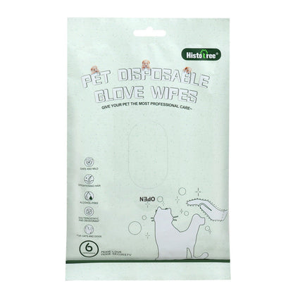 Pet Disposable Gloves and Hypoallergenic Wet Wipes for Cats 6 Pack - pet disposable