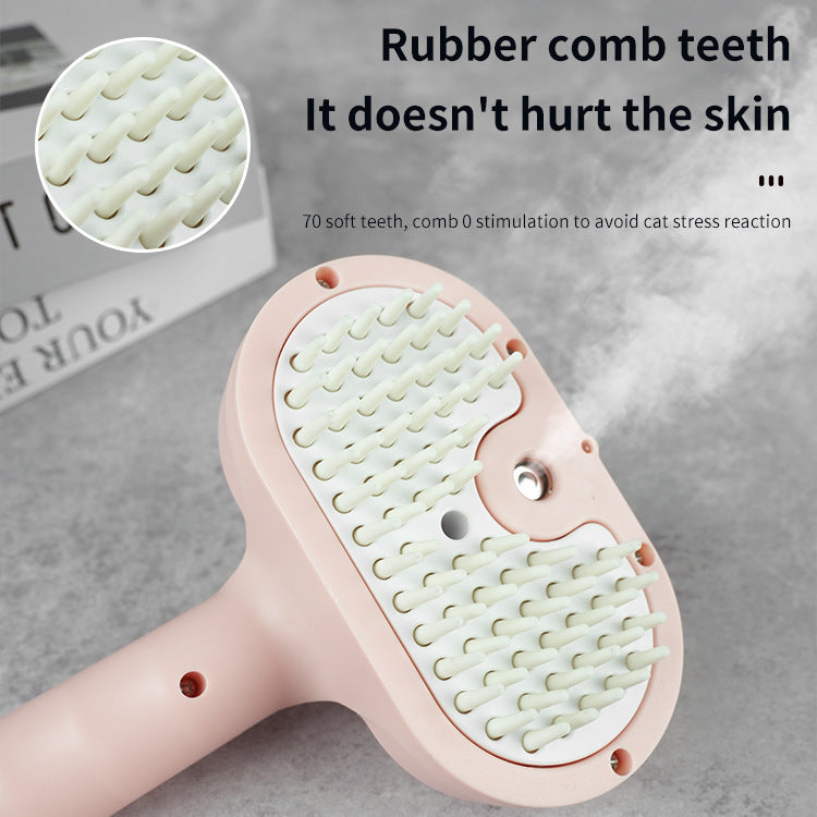 Pet Grooming Comb with Color Box Packaging Silicone Handle for Dogs and Cats - Teleplus box packaging color white