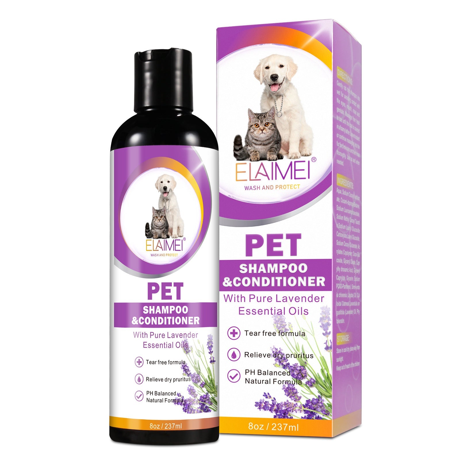 Pet Shampoo for Dogs and Cats Natural Grooming Cleans Protects 200-500ml - Teleplus