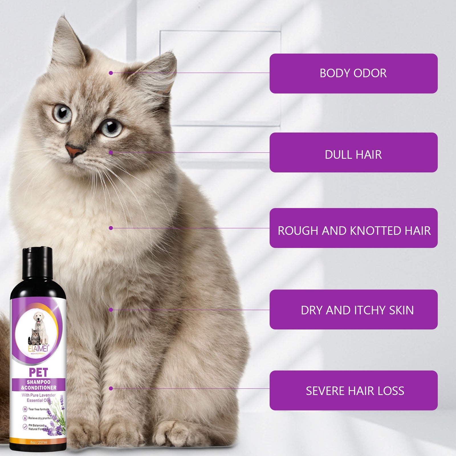 Pet Shampoo for Dogs and Cats Natural Grooming Cleans Protects 200-500ml - Teleplus