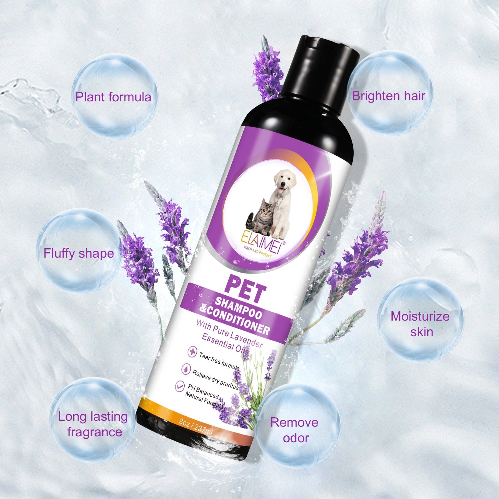 Pet Shampoo for Dogs and Cats Natural Grooming Cleans Protects 200-500ml - Teleplus