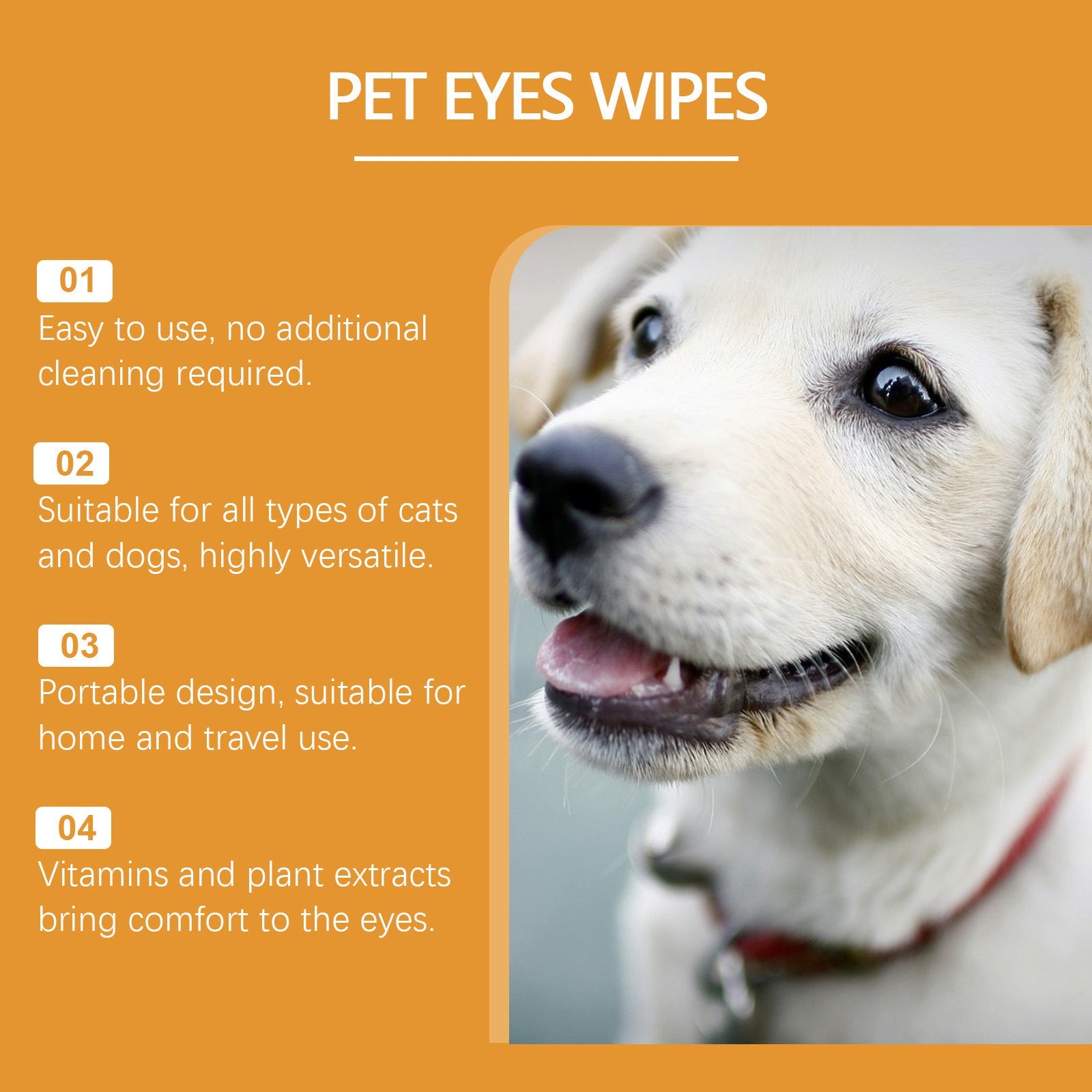 Pet Tear Stain Wet Wipes for Dogs and Cats 60 Count Grooming Supplies - Teleplus wet wipes