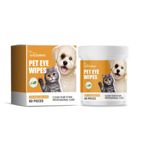 Pet Tear Stain Wet Wipes for Dogs and Cats 60 Count Grooming Supplies - Teleplus wet wipes