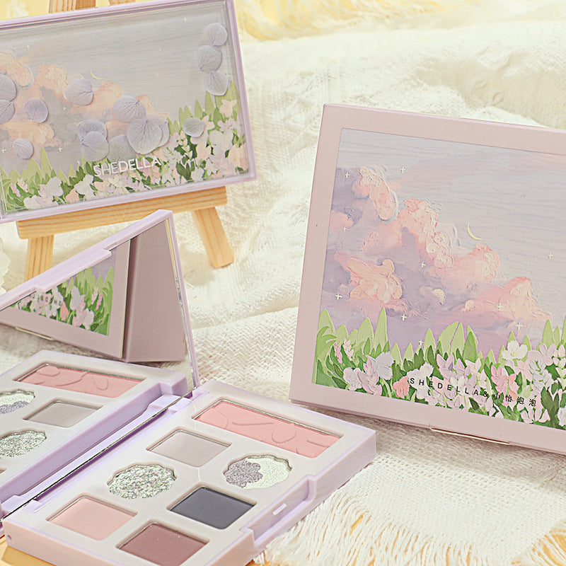 Petals Eye Shadow Set with Matte Plate in Blue for Student Makeup - Teleplus petals eye shadow plate matte students