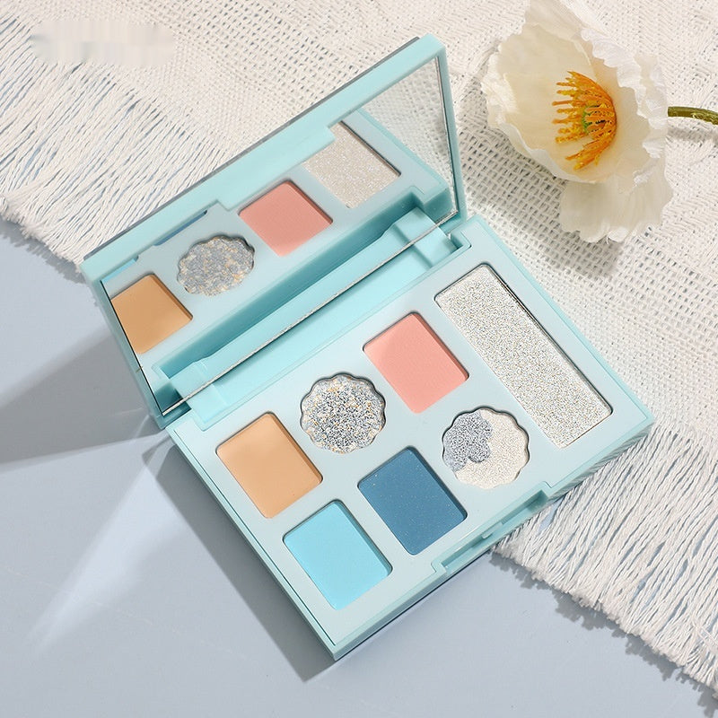Petals Eye Shadow Set with Matte Plate in Blue for Student Makeup - Teleplus petals eye shadow plate matte students