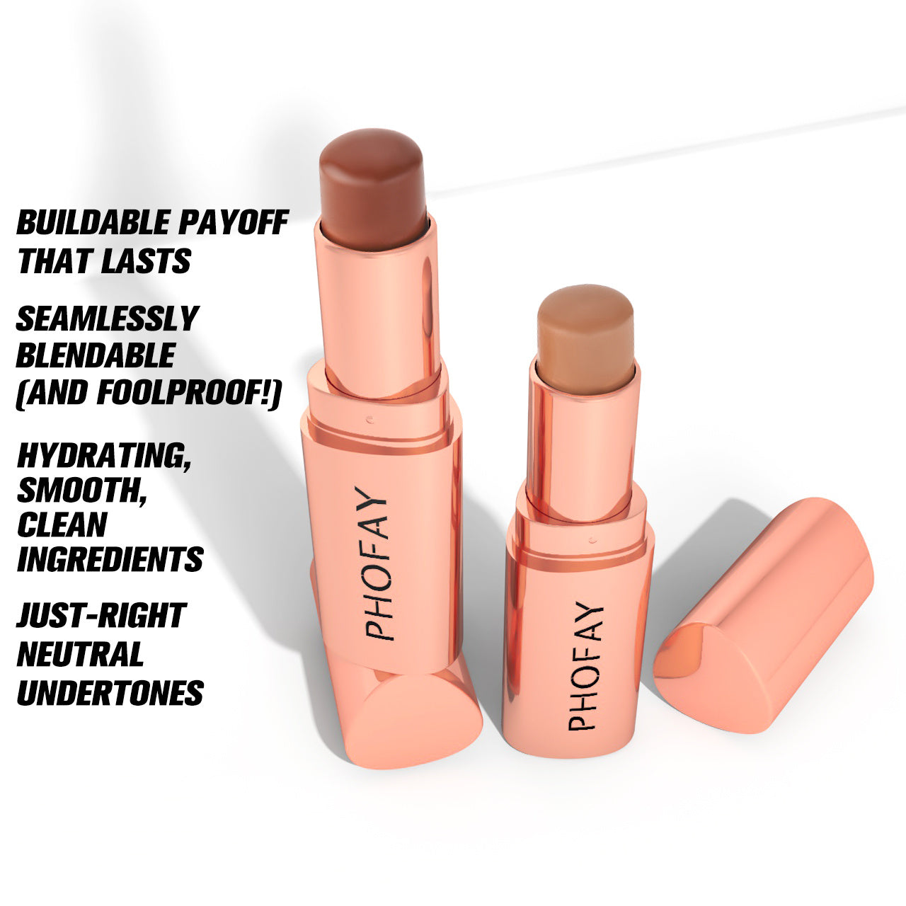 Phofay Contour Stick for a Soft Matte Finish and Easy Application - Teleplus phofay contour stick swipe