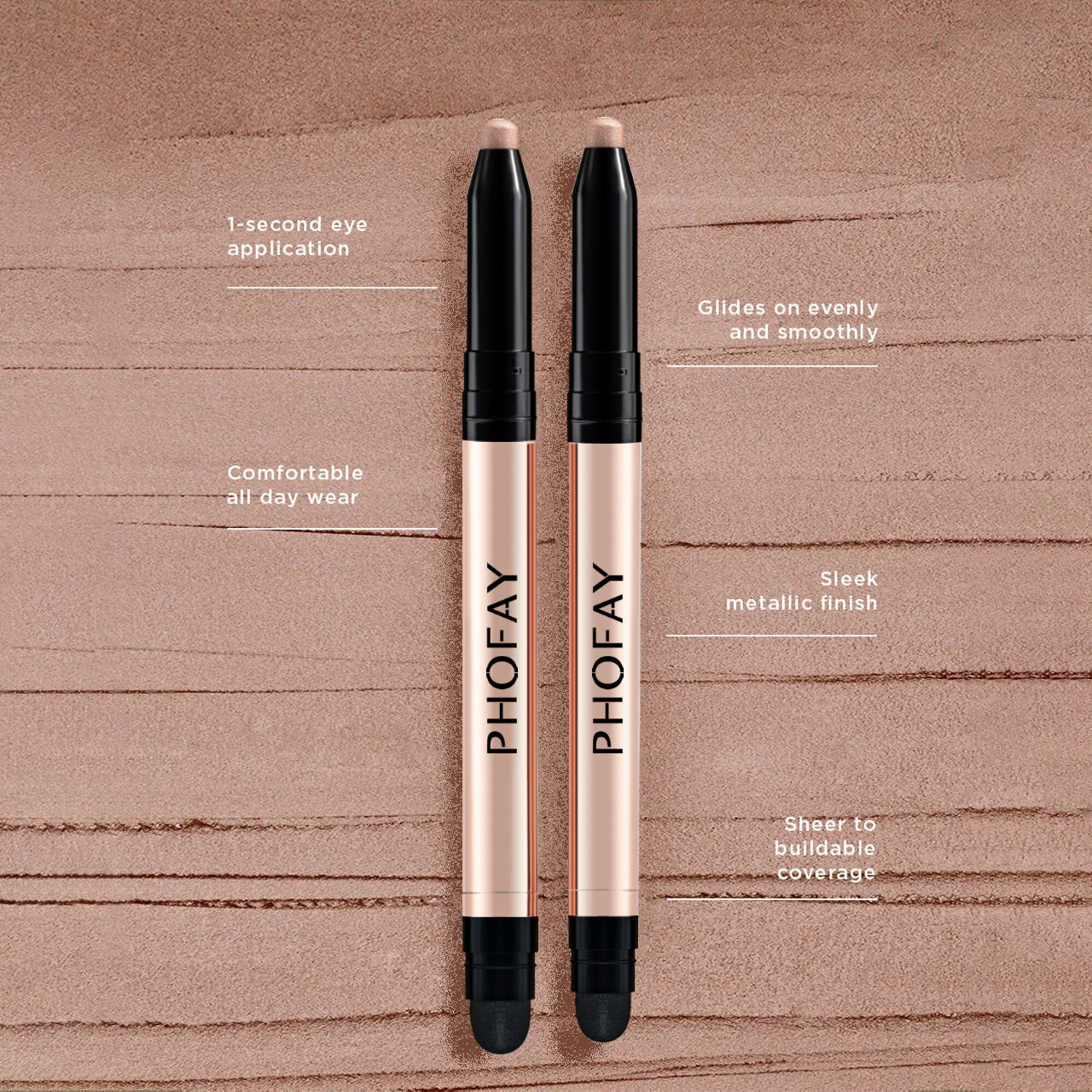 Phofay Eyeshadow Stick Set with Built-In Smudger Waterproof and Easy to Apply - phofay eyeshadow stick set built-in