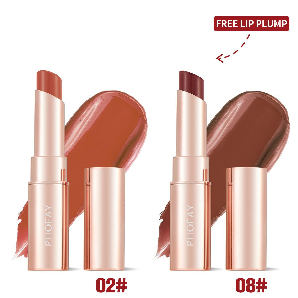 Phofay Moisturizing Lipstick Set with Hydrating Long-Wear Gloss - Teleplus for Lips phofay moisturizing lipstick set
