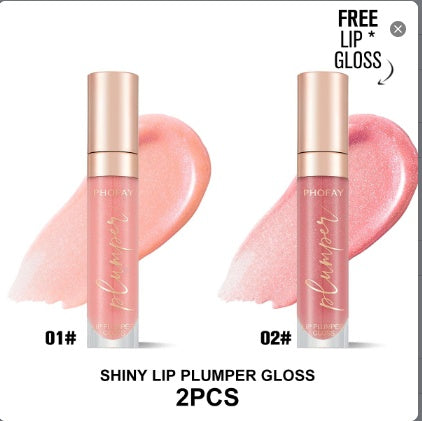 Phofay Shiny Lip Plumper Gloss for Natural and Glossy Lips - Teleplus Glam phofay shiny lip plumper gloss