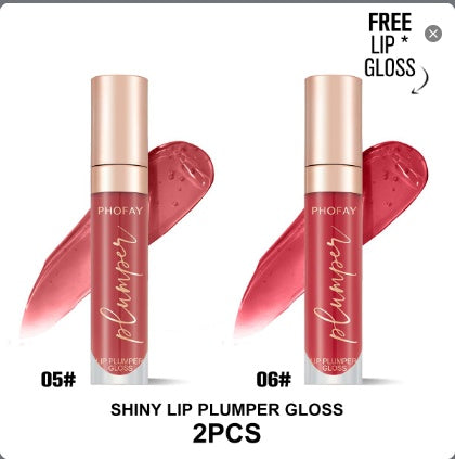 Phofay Shiny Lip Plumper Gloss for Natural and Glossy Lips - Teleplus Glam phofay shiny lip plumper gloss