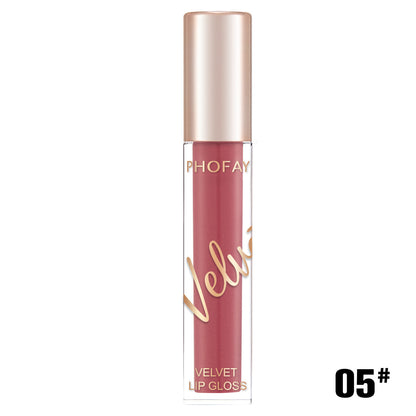 Phofay Velvet Lip Stick Matte Lipstick for Full-Pigment Look - Teleplus phofay velvet lip gloss