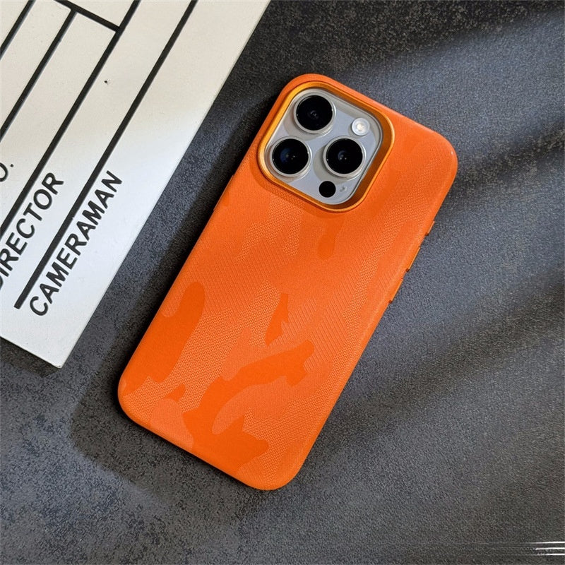 Phone Case Advanced Simple Camouflage Leather Magnetic Drop-resistant Protective Case