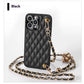 Phone Case Diamond Plaid Crossbody Protective Sleeve - Classic Style Phone Case with Small Golden Balls