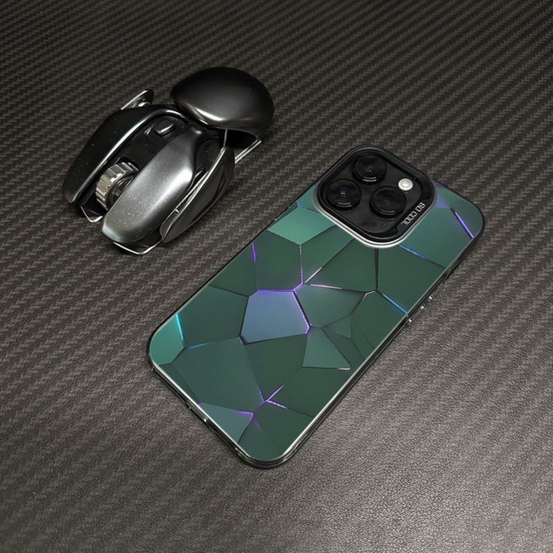 Silver Black Frame Aurora Green Purple Phone Case for the United States - That Laughs at Gravity in united states chf