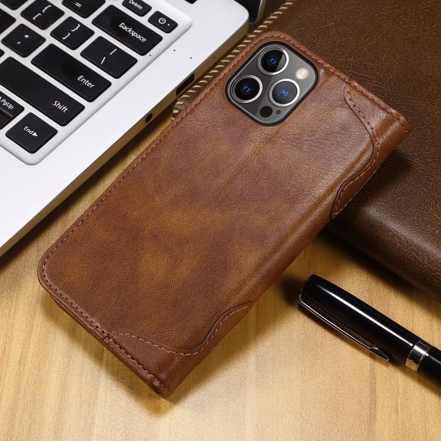 Flip Leather Wallet Phone Case for iPhone Non-Apple Brand Compatible - Bag Models phone case flip leather wallet