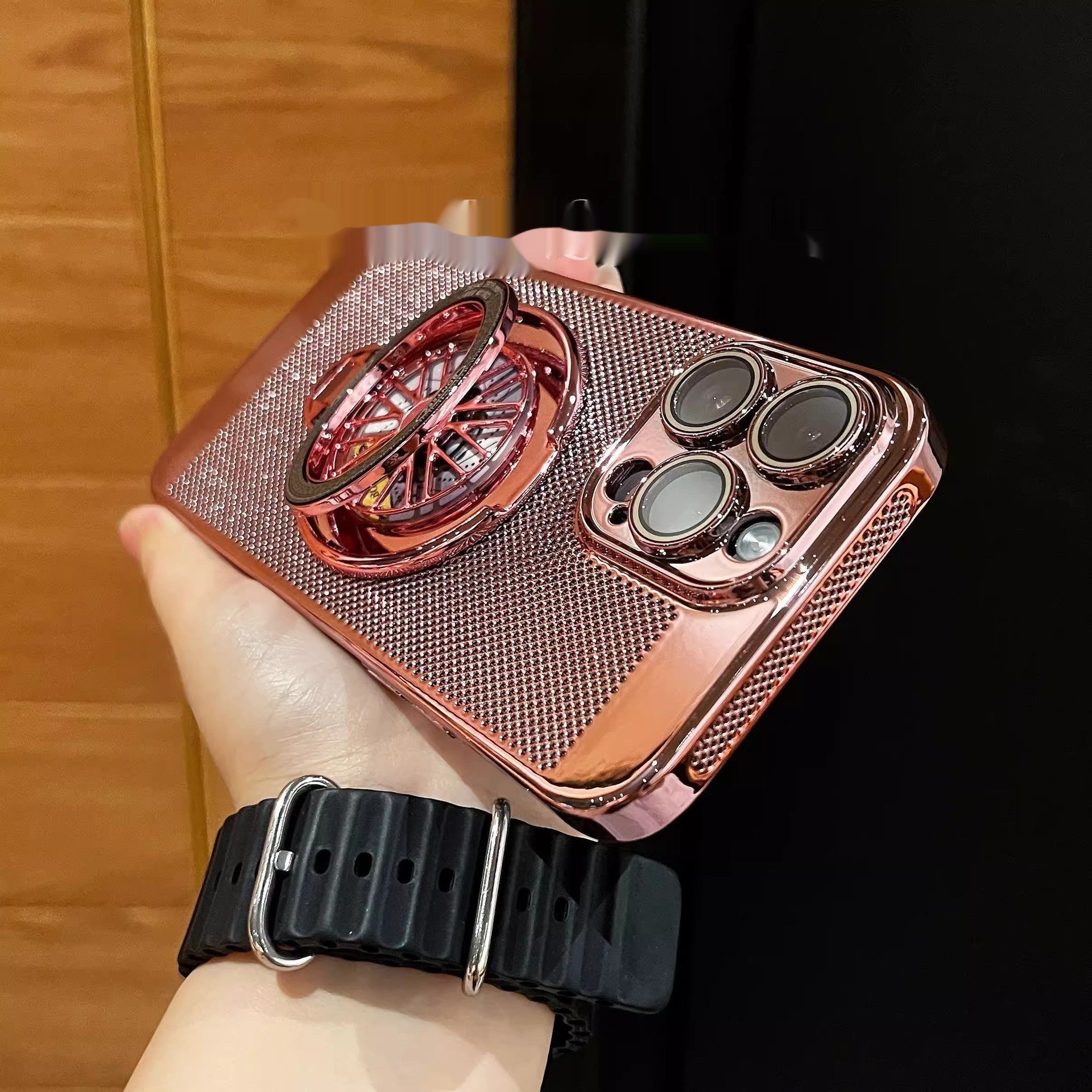 Phone Case Gyro with Rotating Bracket and Shockproof Anti-Fall Features - phone case gyro rotating bracket