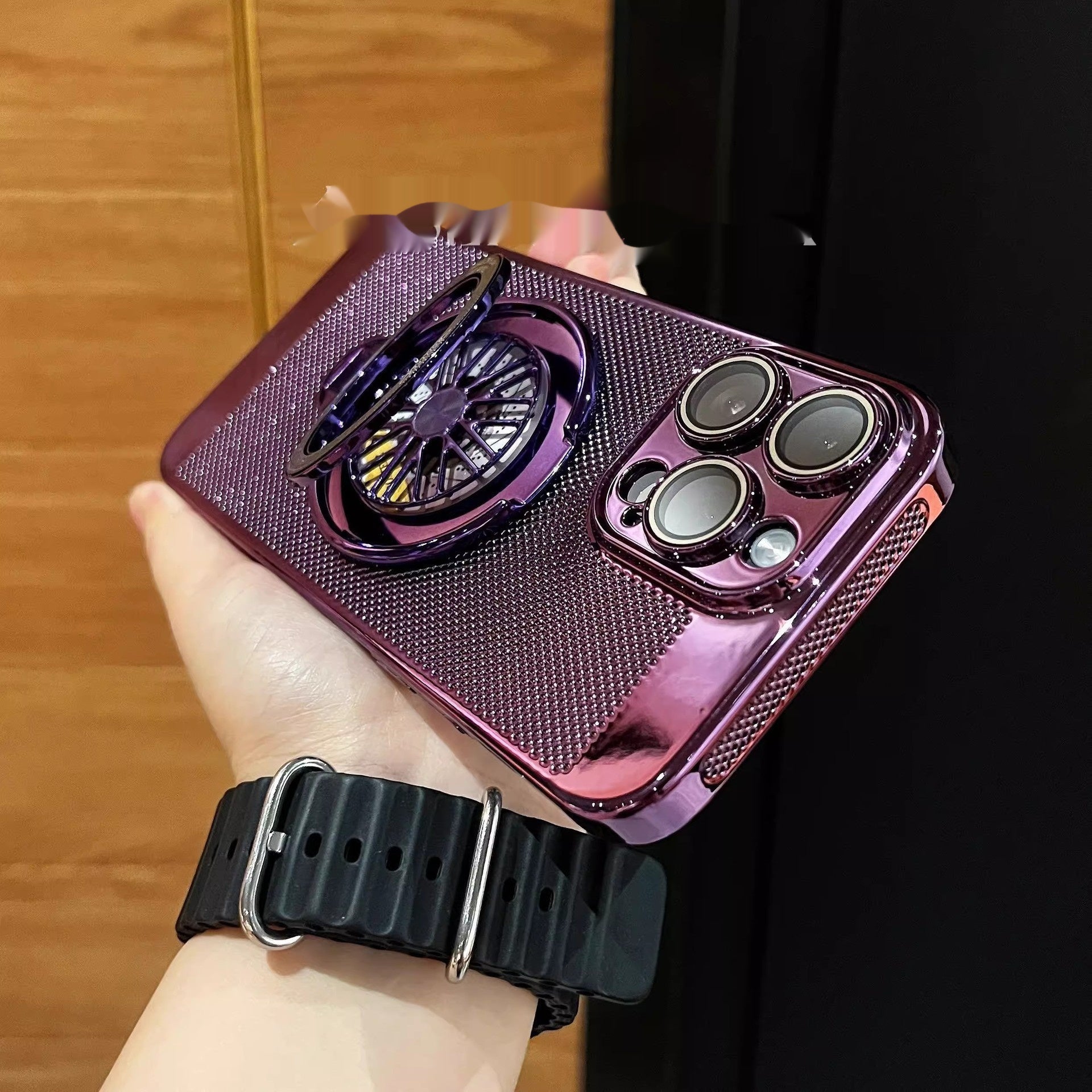 Phone Case Gyro with Rotating Bracket and Shockproof Anti-Fall Features - phone case gyro rotating bracket