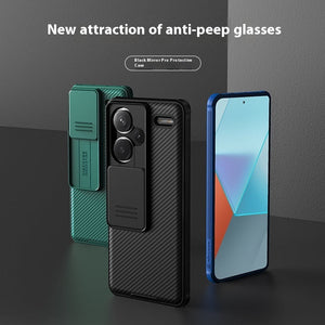 Phone Case Lens Sliding Window Protective Cover - Black Mirror Pro Camshield Pro Case for Xiaomi Models