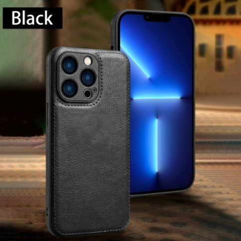 Phone CaseBusiness Patch Leather Case Side Patch - Patch Leather Phone Case for iPhone Xr