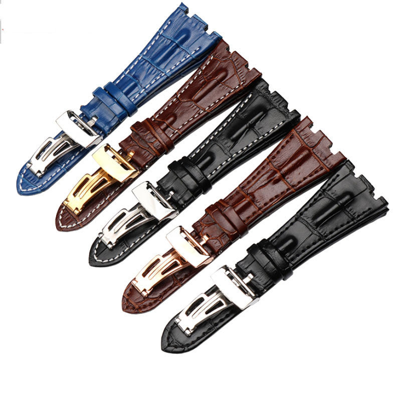 Royal Oak Leather Strap with Cowhide Folding Clasp for Piguet - Accessory 28mm piguet royal oak leather strap