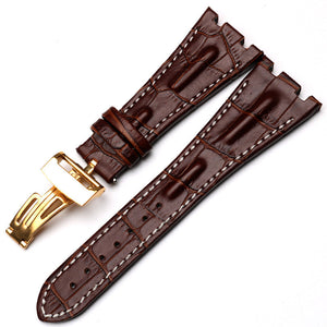 Royal Oak Leather Strap with Cowhide Folding Clasp for Piguet - Accessory 28mm piguet royal oak leather strap