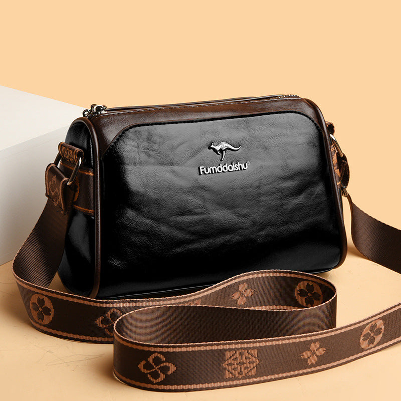 Pillow Shoulder Messenger Bag with Inner Zipper and Multiple Pockets - pillow shoulder messenger bag