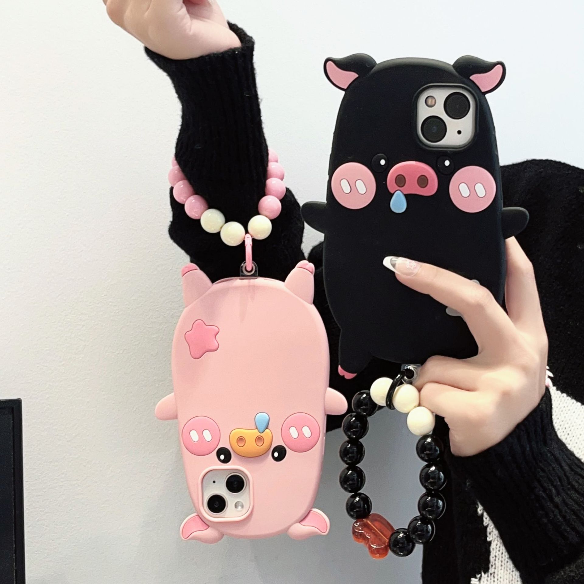 Pink and Black Pig Phone Cases for iPhone 13 Pro in the United States - US pig phone case united states