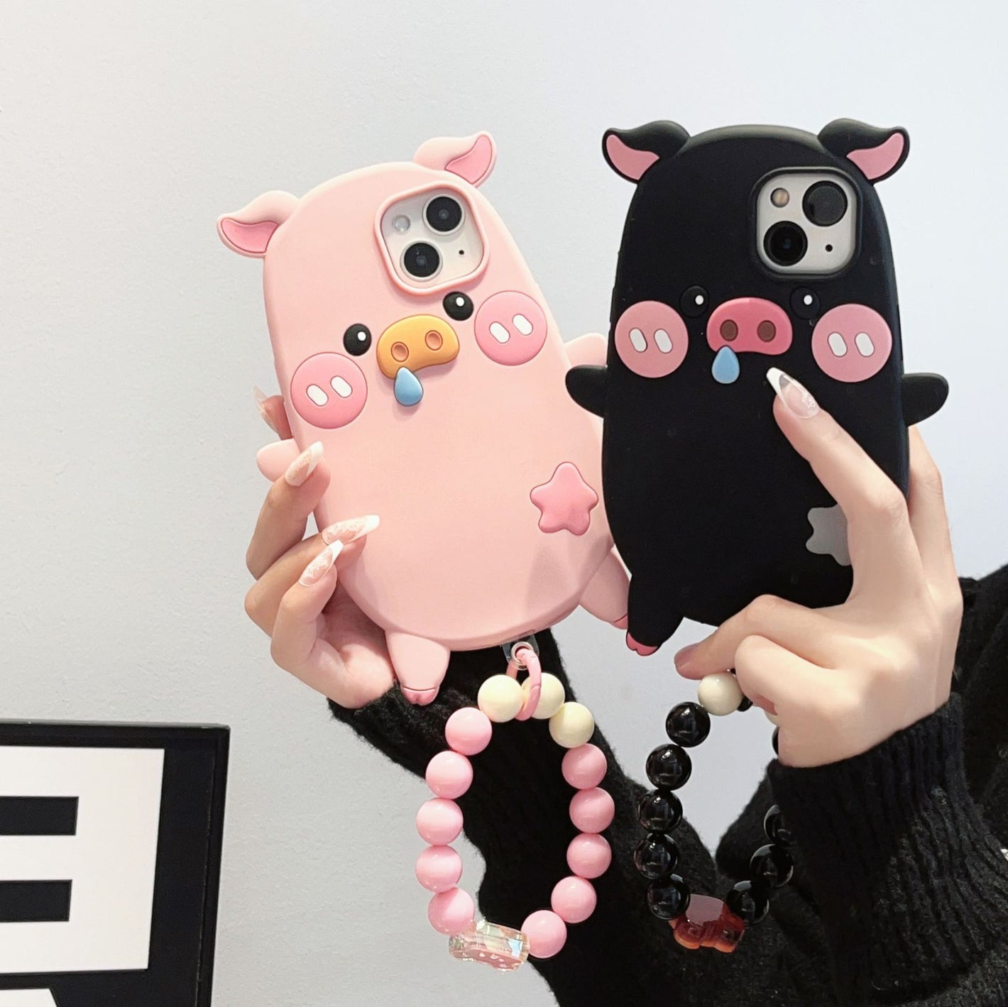 Pink and Black Pig Phone Cases for iPhone 13 Pro in the United States - US pig phone case united states