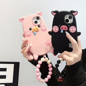 Pink and Black Pig Phone Cases for iPhone 13 Pro in the United States - US pig phone case united states