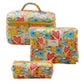 Pink and Blue Flower Pattern Cotton Cosmetic Bag for Portable Toiletry Storage - cotton cosmetic bag portable toiletry