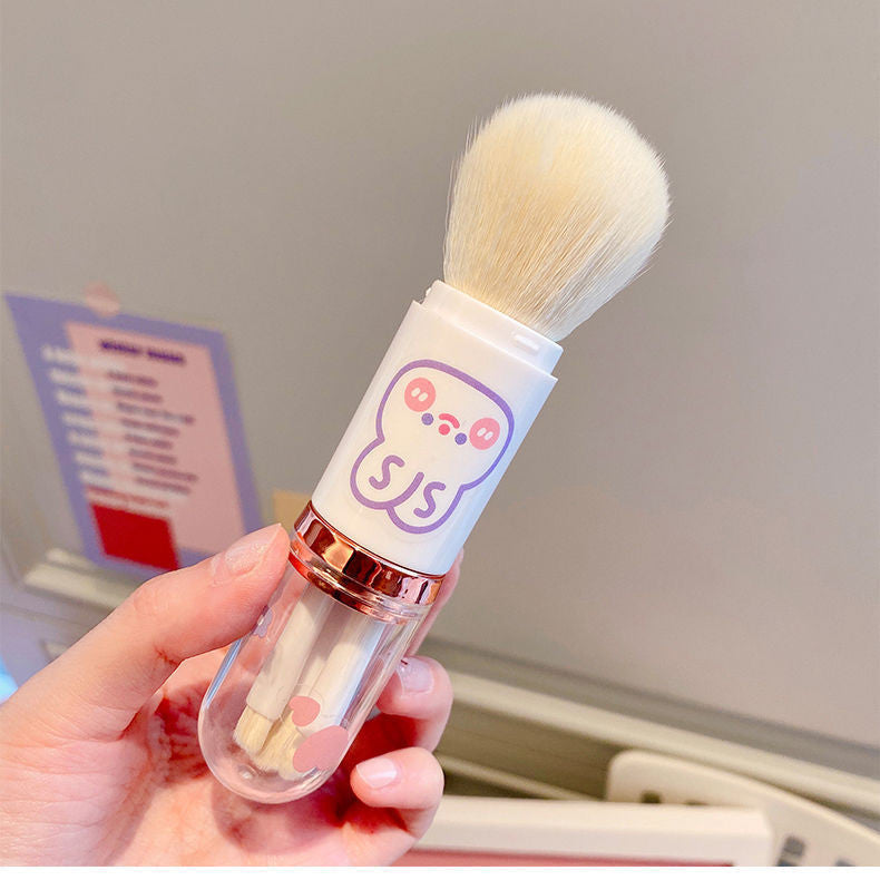 Pink and White Makeup Brush for Lovely Girl Style Cosmetics - Teleplus lovely girl style makeup brush