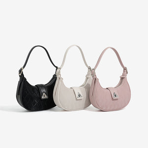 Pink Black Milky White Soft PU Saddle Shoulder Messenger Bag - Teleplus armpit saddle shoulder messenger bag