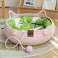 Pink Cat’s Paw Self-Hi Nest Bed and Mat for Cats Small Pets - Teleplus pink cat’s paw self-hi