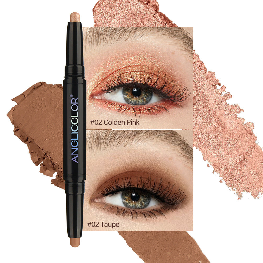 Pink Color Pearl Waterproof Eyeshadow Stick with Double-Headed Smudger - Teleplus smudger pearl waterproof