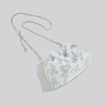 Pink Crossbody Bag with Bow Chain Buckets and Synthetic Leather Material - Teleplus Bucket Design bow chain bucket