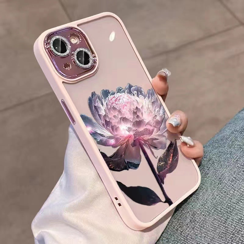 Pink Epiphyllum Glitter Lens Protector for Suitable Phones Phone Case Pack - epiphyllum suitable phone glitter lens
